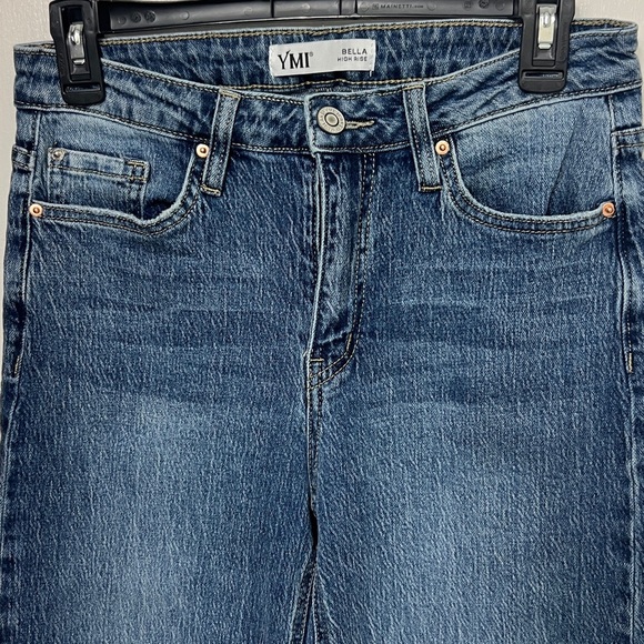 37. YMI Women's Luxe Bella Wide leg, Hise Rise Jeans, Sz. 5/27, Worn once, EUC - Picture 5 of 14